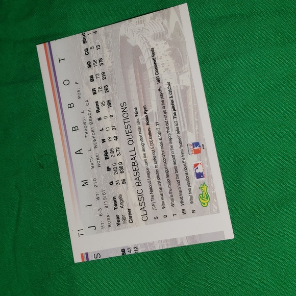 Jim Abbot Baseball Card Bundle 90 91 92 Score Upper Deck Classic - Picture 13 of 13